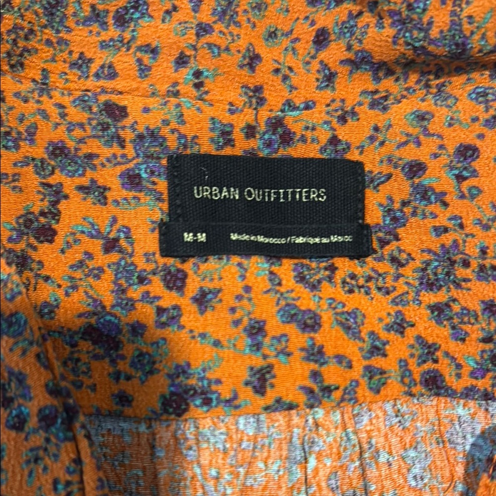 Urban Outfitters Orange & Blue Floral Midi Dress - Picture 2 of 4